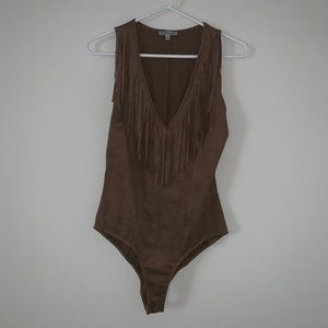 Like New Suede Fringe Leo / Bodysuit